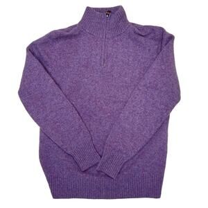 Bonobos Womens Lambs Wool Pullover Sweater Purple 1/4 Zip Size S